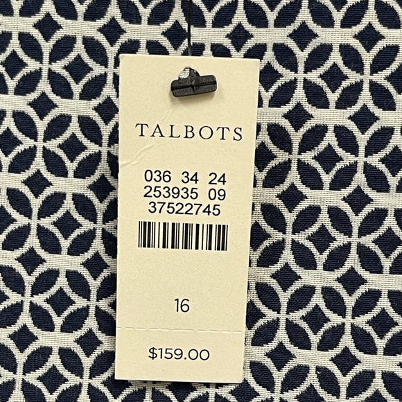 NWT Talbots Bow-Front Patterned Dress - Picture 8 of 15